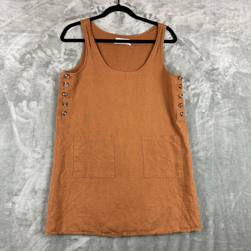 Urban Outfitters Shift Dress Women's S Rust Orange Linen Cotton Blend